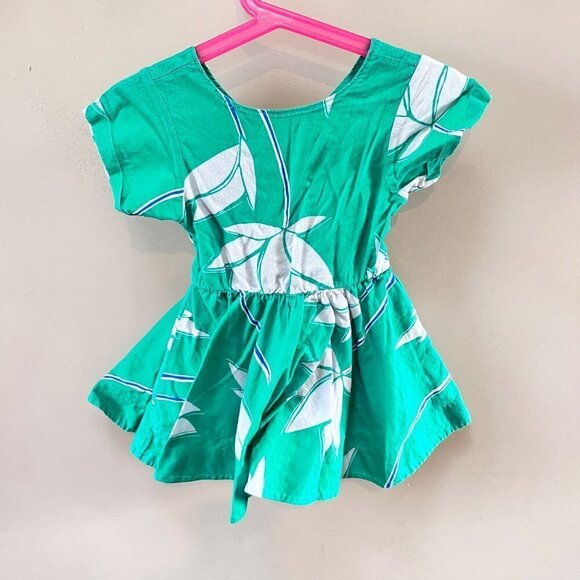 Tea Collection‎ Girls Tropical print Green Dress- Size 2 - Picture 1 of 4